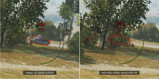 Při střelbě využiju křoví, které mi vylepší maskování