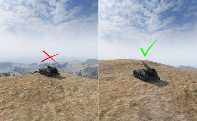 Začátečnická chyba hráčů artyn - nemusím stát na horizontu abych mohl střílet